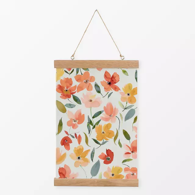 Textilposter Spring Fresh Flowers Orange