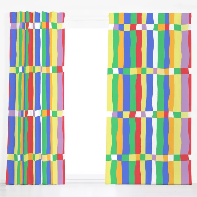 Dekovorhang Bold Stripes Graphic Colorful