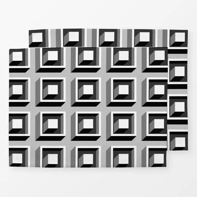 Tischset Cubic Pattern Black And White