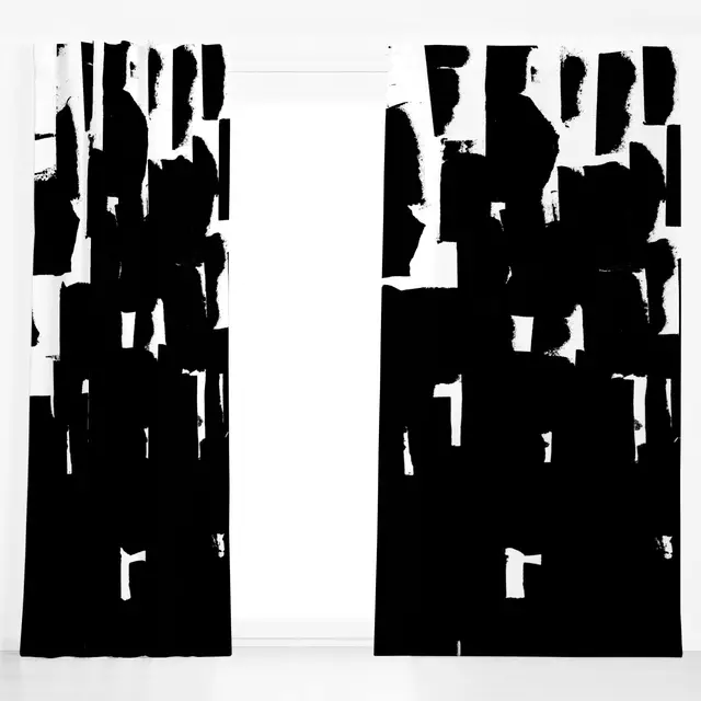Dekovorhang Abstract Black & White