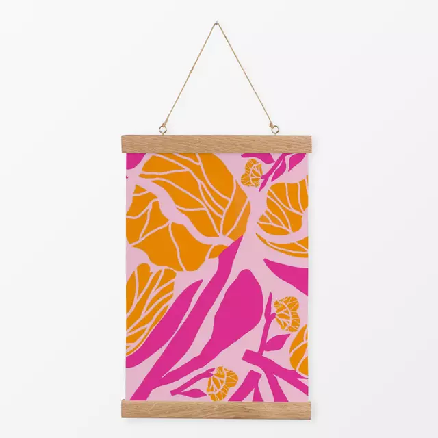 Textilposter Pinke Blumenwelt
