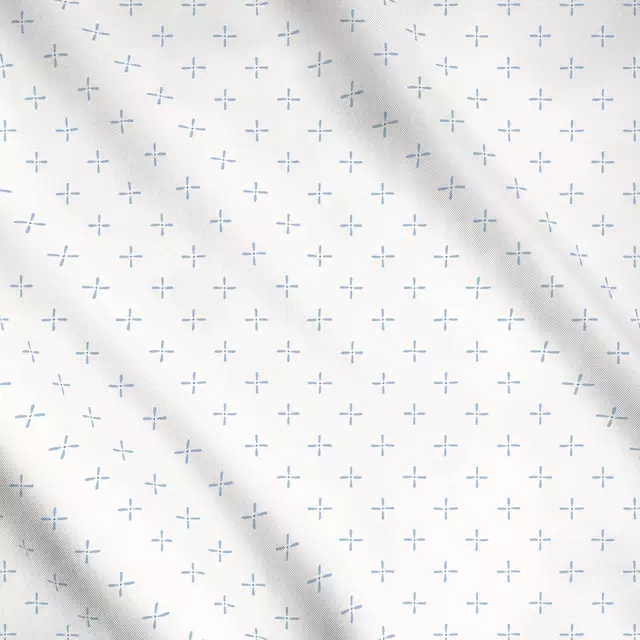 Meterware Flower Geo Beige Blau