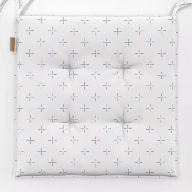 Sitzkissen Flower Geo Beige Blau