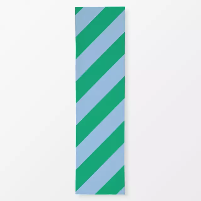 Tischläufer Diagonale Streifen Grün & Blau