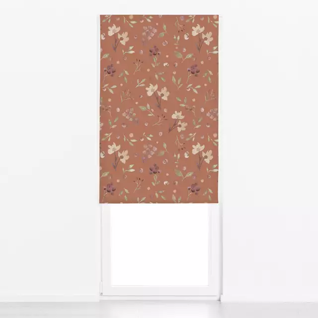 Raffrollo Herbst Aquarell Blätter Blumen