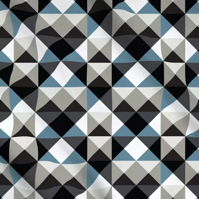 Meterware Geometric Triangles Blue