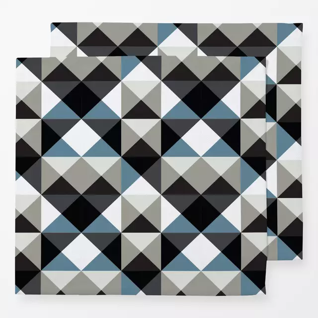 Servietten Geometric Triangles Blue