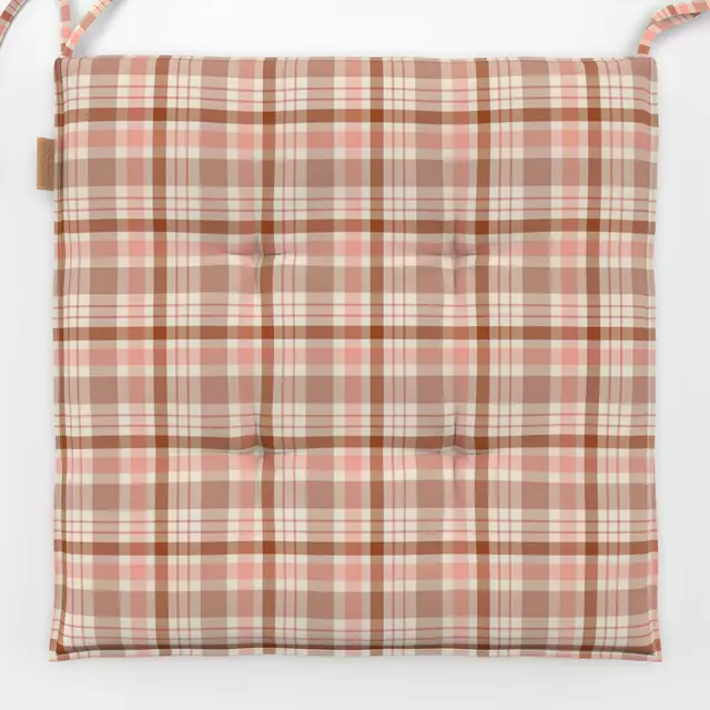 Sitzkissen Karo Tartan Offwhite Rosa