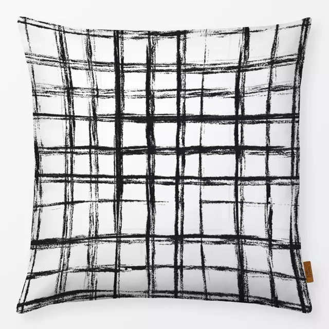 Kissen Winter Checks Black White
