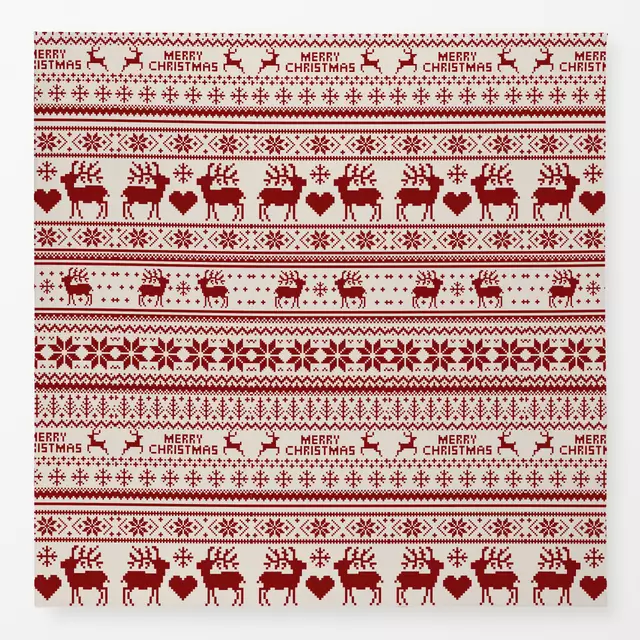 Tischdecke Merry Christmas rot sand