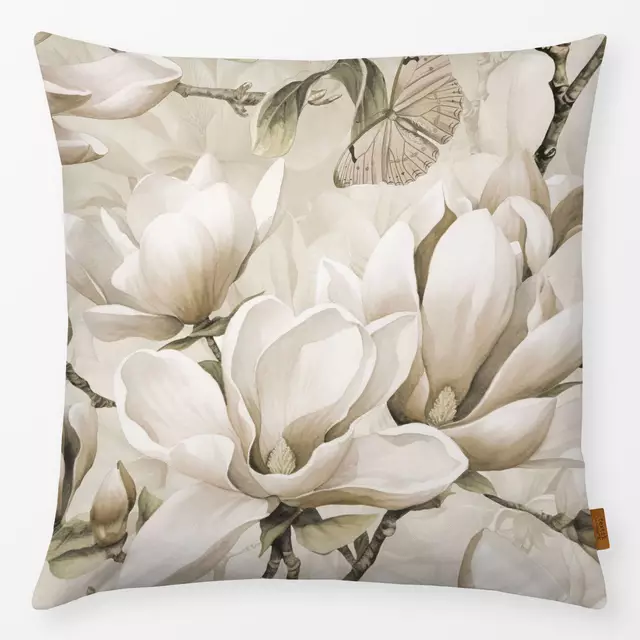 Kissen Magnolia And Butterfly Ivory