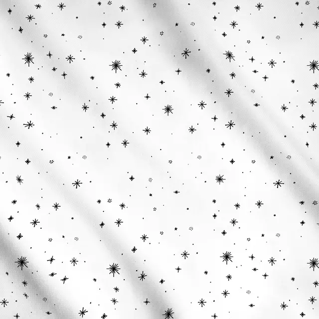 Meterware Sterne schwarz auf weiß