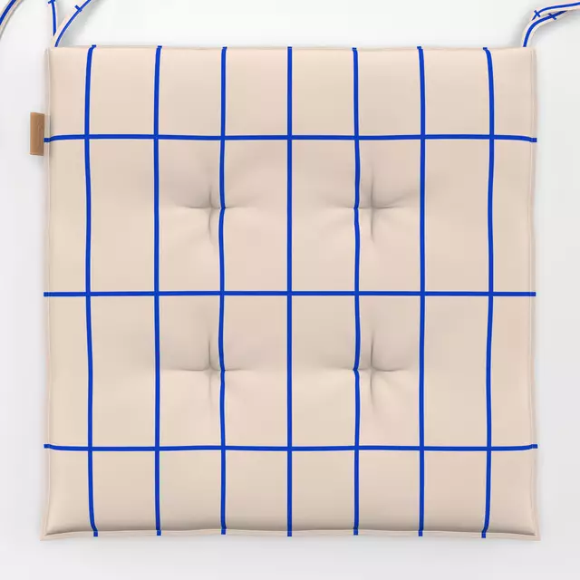 Sitzkissen Grid Weiß & Blau