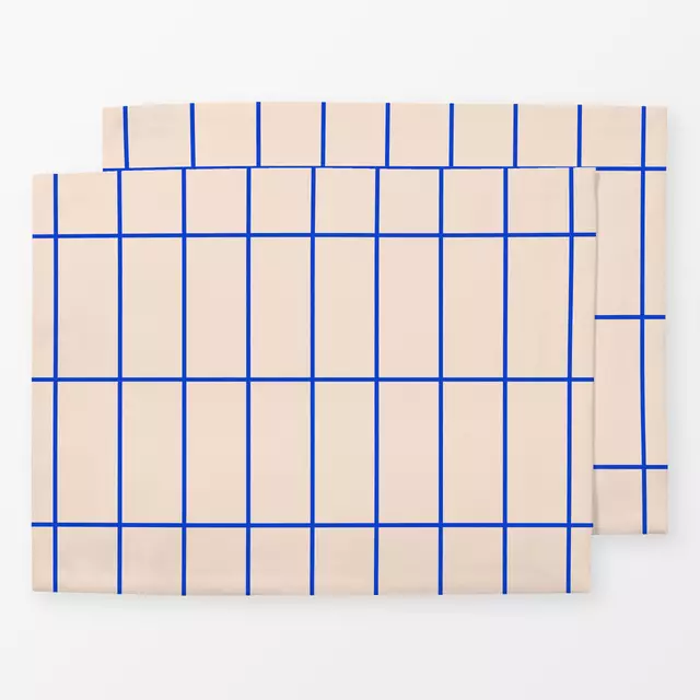 Tischset Grid Weiß & Blau