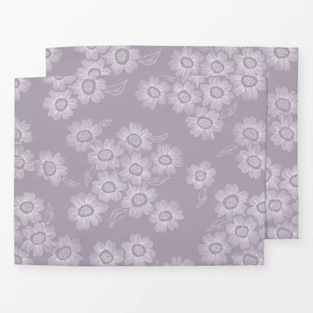 Tischset Line Art | Flowers | lavender