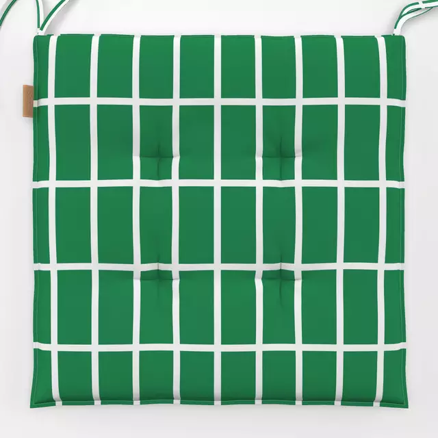 Sitzkissen Grün & weiß Grid