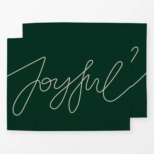 Tischset Joyful Lettering pine green