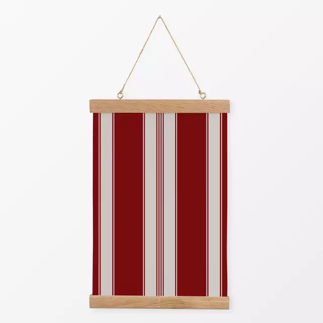 Textilposter Weihnachtsstreifen Rot 1