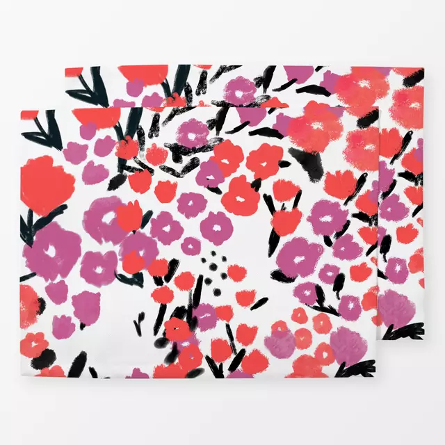 Tischset Peony and Coral Flowers