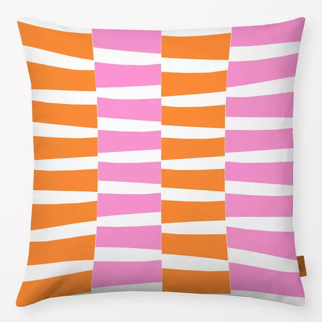 Kissen Orange & Pink cut out stripes
