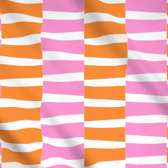 Meterware Orange & Pink cut out stripes