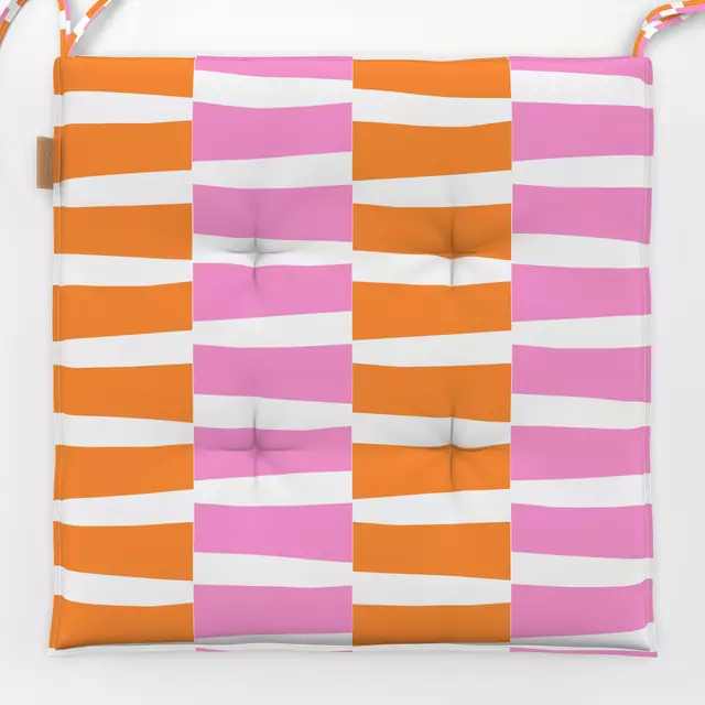 Sitzkissen Orange & Pink cut out stripes