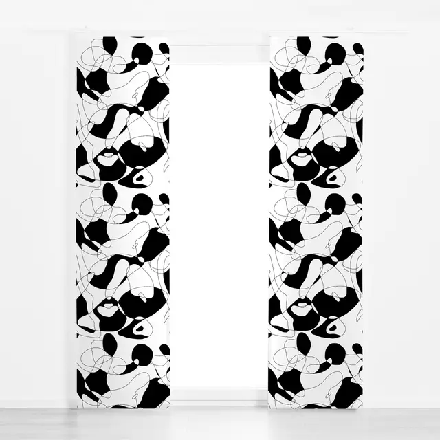 Flächenvorhang Black White Scandi Shapes