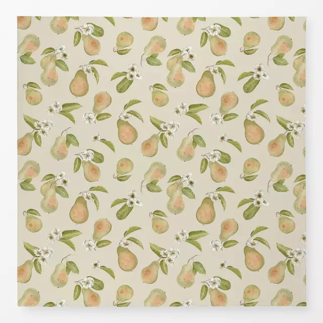 Tischdecke Birnen Blüte beige