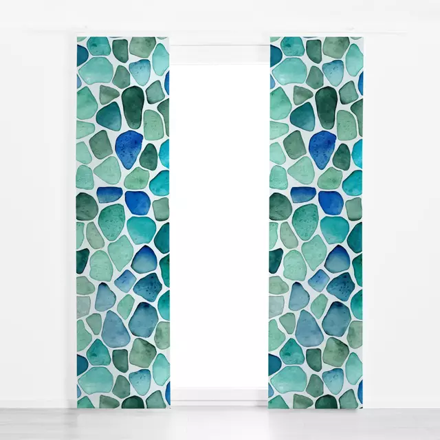 Flächenvorhang Sea Glass green blue