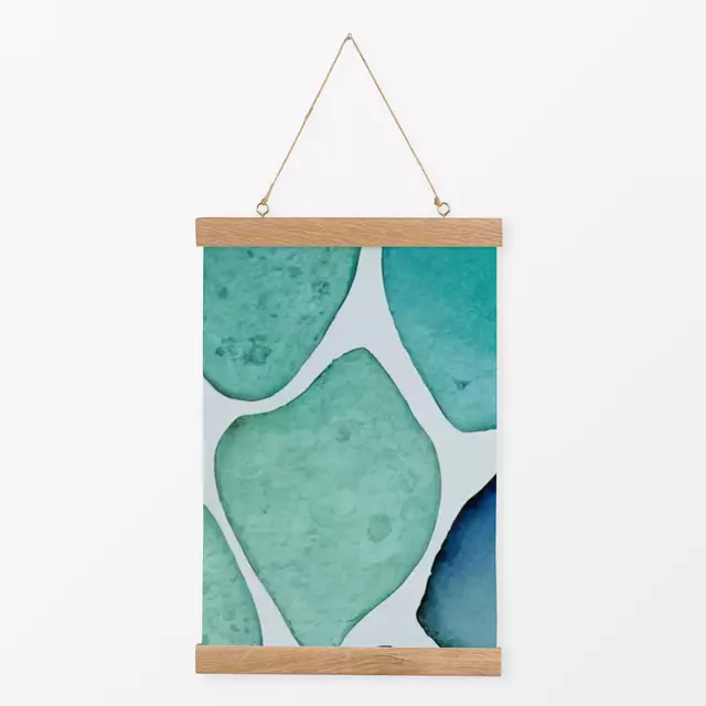 Textilposter Sea Glass green blue