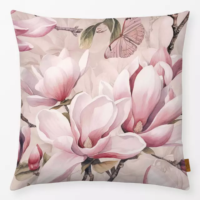 Kissen Magnolia And Butterfly Pink