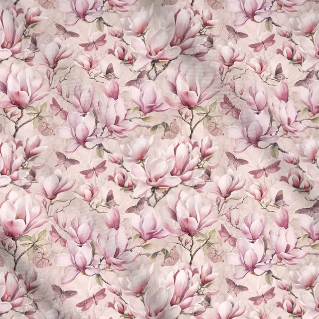 Meterware Magnolia And Butterfly Pink