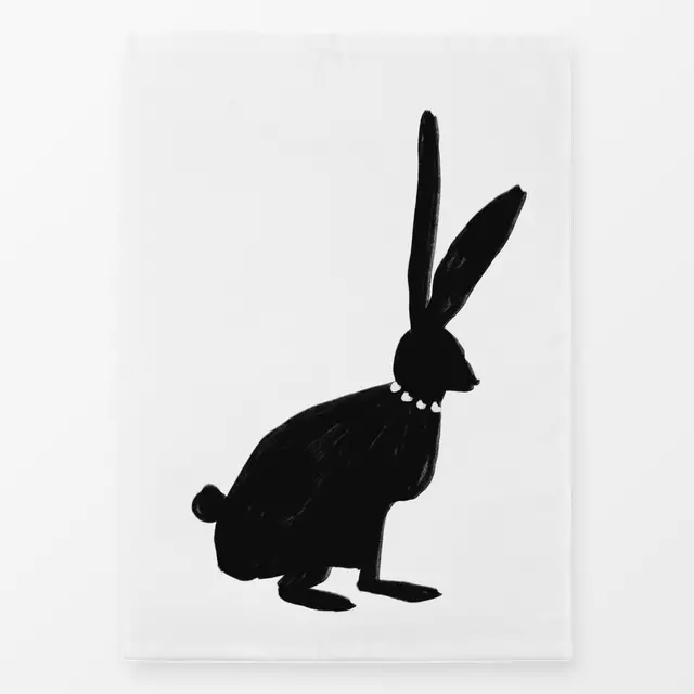 Geschirrtuch Osterhase mit Kette Weiß