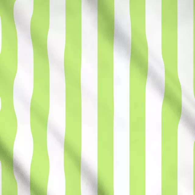 Meterware Green White Stripes