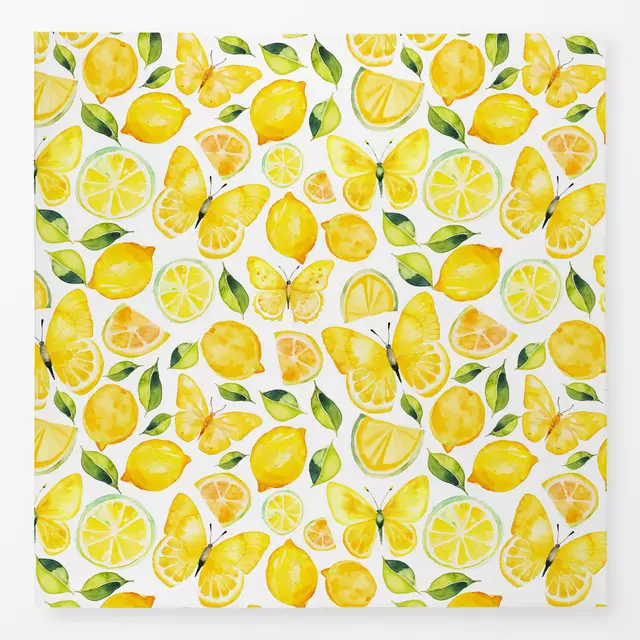 Tischdecke Zitronen und Falter