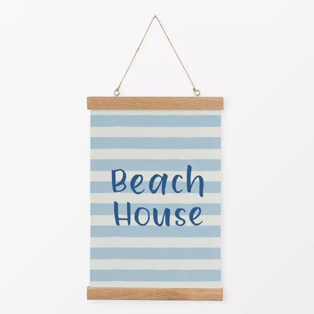 Textilposter Beach House gestreift