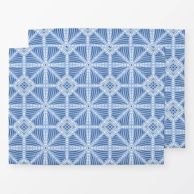 Tischset summer tile - blue