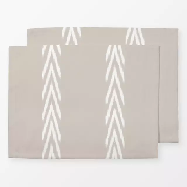 Tischset Stripes Ikat beige