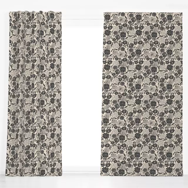 Dekovorhang Wildflowers beige black