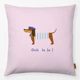 Kissen Dackel Ooh lala rosa