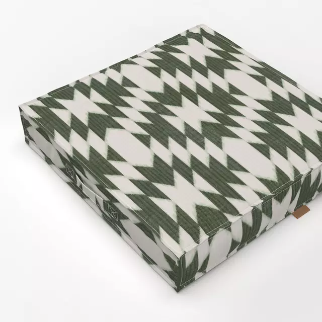 Bodenkissen Diamonds Ikat Darkgreen