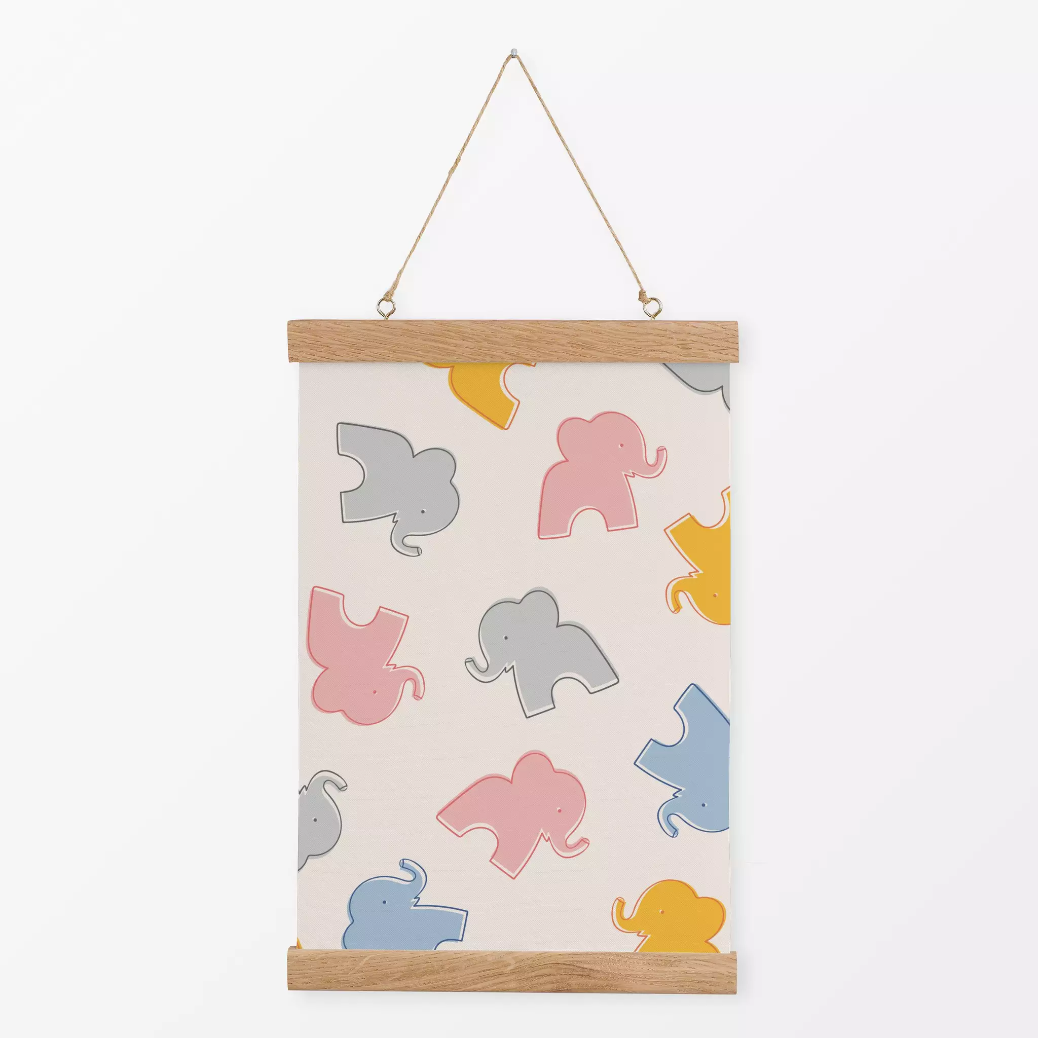 Textilposter Funky Elephants bunt Funky Elephants bunt