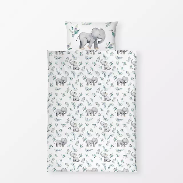 Bettwäsche Kleiner Elefant und Blüten