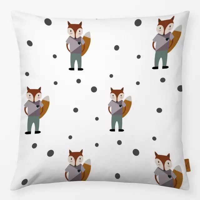 Kissen City Fox Grey Dots