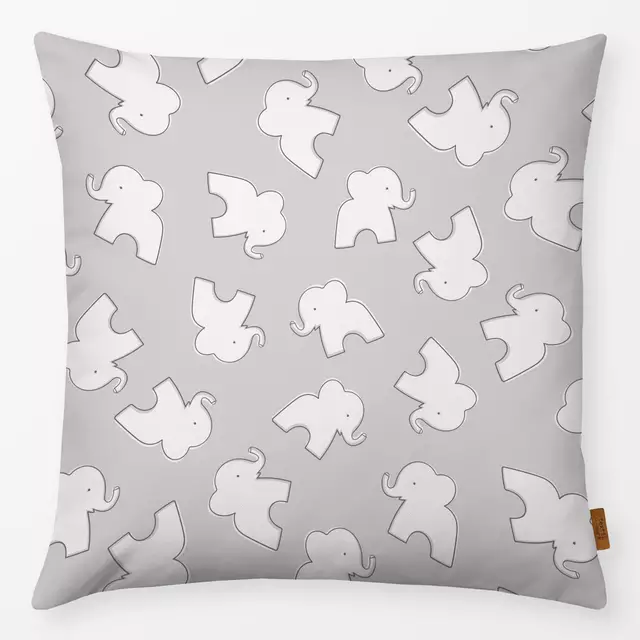 Kissen Funky Elephants grau