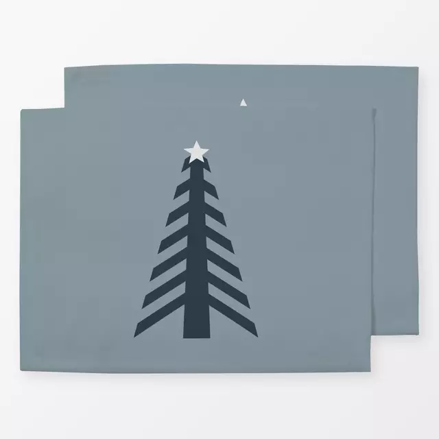 Tischset Weihnachtsbaum blau