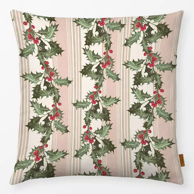 Kissen Christmas Holly and stripes
