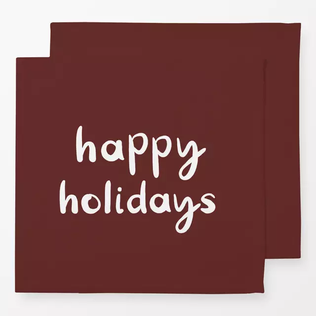 Servietten Happy Holidays brick red