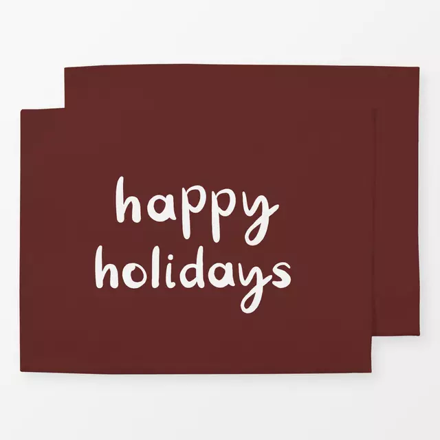 Tischset Happy Holidays brick red