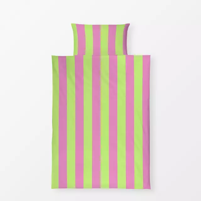 Bettwäsche Pink Green Stripes